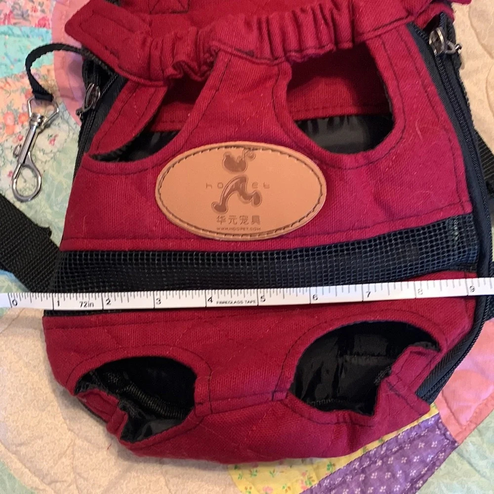 Red Pet Front Carrier Dog Backpack - Comfortable Hands-Free Wear